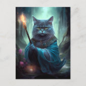 魔法の猫お洒落ファンタジー ポストカード (正面)