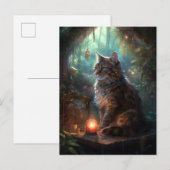 魔法の猫お洒落ファンタジー ポストカード (正面/裏面)
