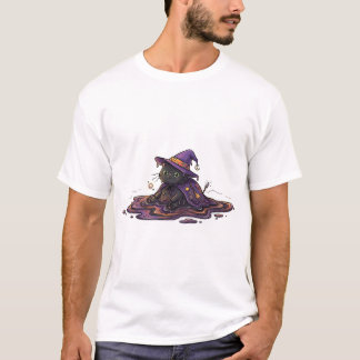 魔法の猫が溶ける Tシャツ