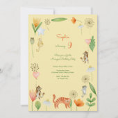 魔法の猫と花の誕生日パーティー 招待状 (正面)