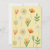 魔法の猫と花の誕生日パーティー 招待状 (裏面)