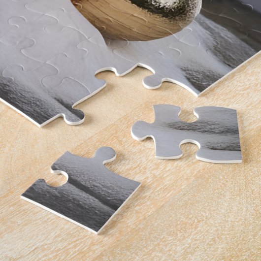 魔法の猫のお洒落クリスマス3D冬のシーン ジグソーパズル (側面)