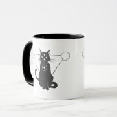 魔法の猫のシルエット – 背景色を選択 マグカップ (正面左)