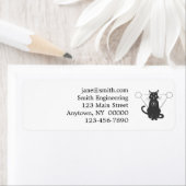 魔法の猫のシルエット – 背景色を選択 ラベル (インサイチュ)