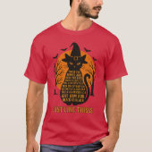 魔法の猫の呪文 ハロウィンデザイン Tシャツ (正面)