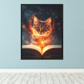 魔法の猫の壁画 キャンバスプリント (インサイチュ (ウッドフロア))