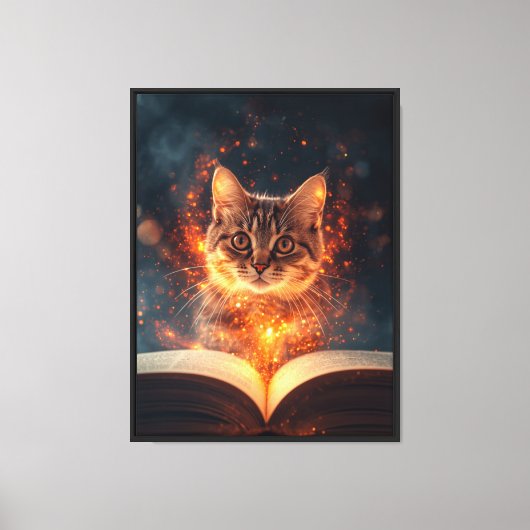 魔法の猫の壁画 キャンバスプリント (正面)