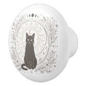 魔法の猫の薬局のドアノブ – 太陽と月 セラミックノブ (右)