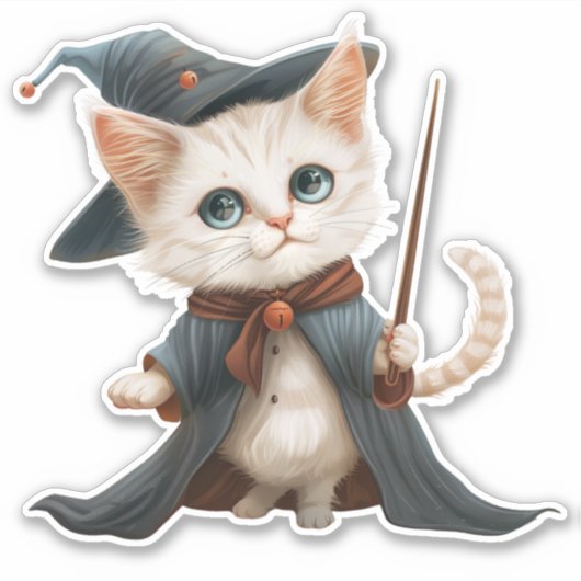 魔法の猫ウィザード/魔女シール シール (正面)