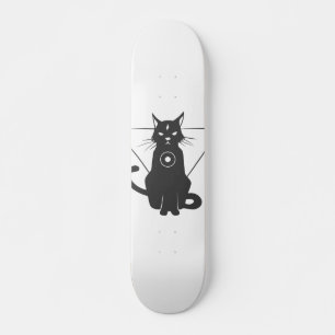 魔法の猫シルエット-背景色の選択 スケートボード