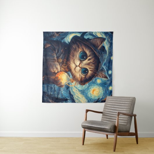 魔法の猫 タペストリー (インサイチュ(横))