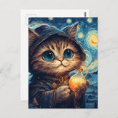 魔法の猫 ポストカード (正面/裏面)