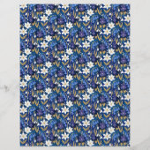 魔法の王室のブルーフローラルパターンスクラップブック紙 (裏面)