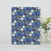 魔法の王室のブルーフローラルパターンスクラップブック紙 (スタンド正面)