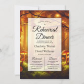 魔法の琥珀の森の妖精の物語リハーサルディナー 招待状 (正面)