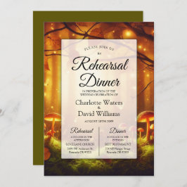 魔法の琥珀の森の妖精の物語リハーサルディナー 招待状