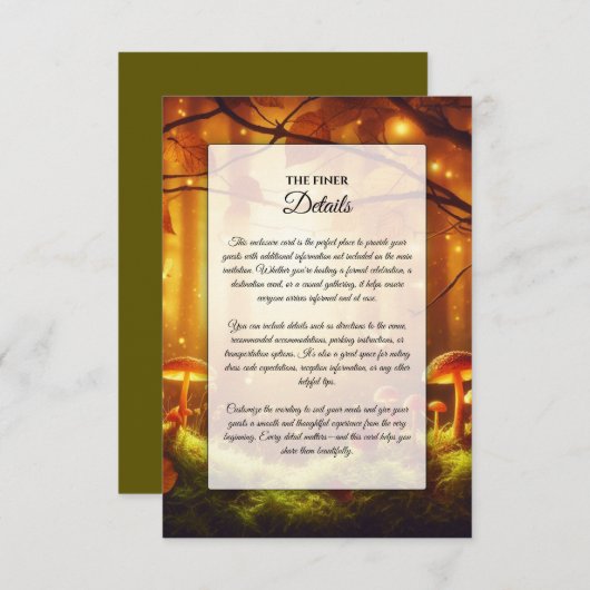 魔法の琥珀の森の結婚童話 エンクロージャーカード (正面/裏面)