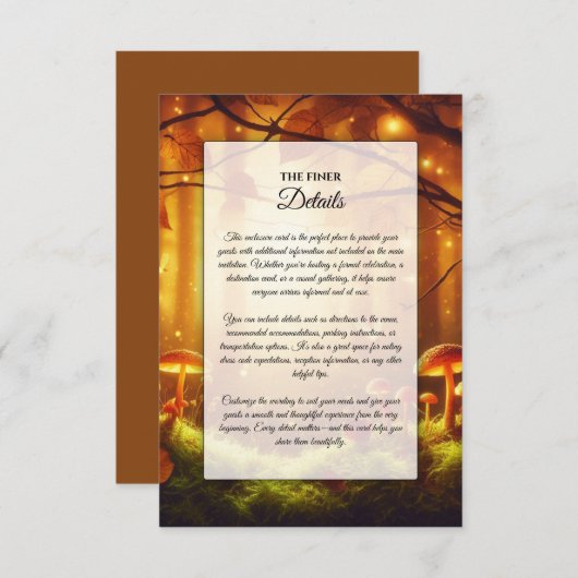 魔法の琥珀の森の結婚童話 エンクロージャーカード (正面/裏面)