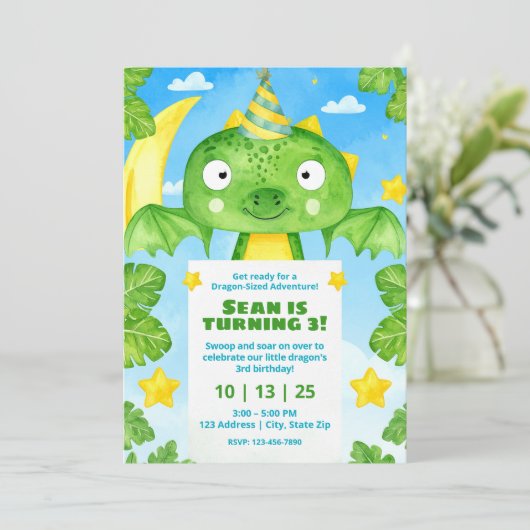 魔法の生き物バースデーパーティ招待状 招待状 (スタンド正面)