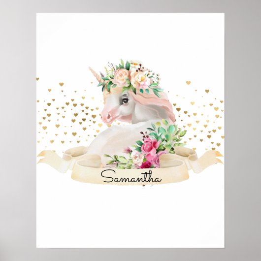 魔法の生き物プリンセスユニコーンガール寝室 ポスター (正面)