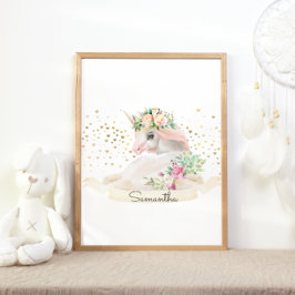 魔法の生き物プリンセスユニコーンガール寝室 ポスター