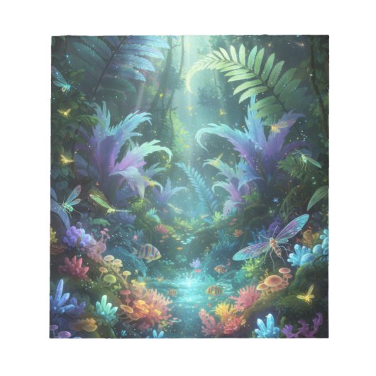 魔法の生物発光森ジャングル ノートパッド (正面)