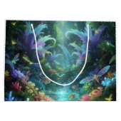 魔法の生物発光森ジャングル ラージペーパーバッグ (裏面)