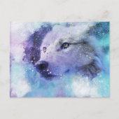 魔法の白いオオカミの霊絵画動物 ポストカード (正面)