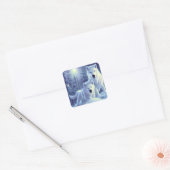 魔法の白い北極のオオカミファンタジー スクエアシール (封筒)