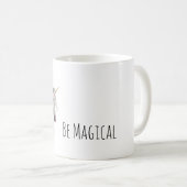 魔法の白い金の角のユニコーン コーヒーマグカップ (正面右)