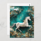 魔法の白ユニコーン ポストカード (正面/裏面)