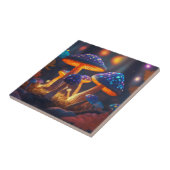 魔法の白熱［赤熱］光を放つキノコ園の神秘的なファンタジー タイル (側面)