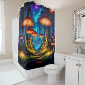 魔法の真夜中のキノコの森 シャワーカーテン (インサイチュ)