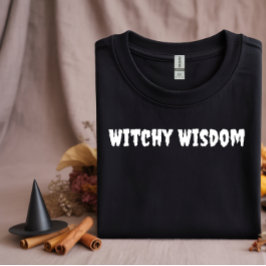 魔法の知恵 白いタイポグラフィ Tシャツ