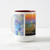 魔法の神秘的なアルパカのマグ ツートーンマグカップ (正面左)