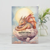 魔法の神秘的なドラゴンベビーシャワー 招待状 (スタンド正面)