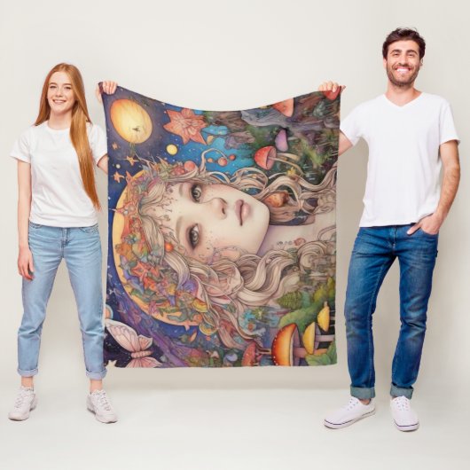 魔法の神秘的なファンタジーガールフリースブランケット フリースブランケット (インサイチュ)