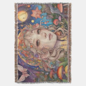 魔法の神秘的なファンタジーガール スローブランケット (正面縦)