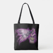 魔法の神秘的な妖精のファンタジーアートパープル妖精 トートバッグ (裏面)