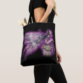 魔法の神秘的な妖精のファンタジーアートパープル妖精 トートバッグ (クローズアップ)