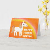 魔法の神秘的な幸せな友情ユニコーン カード (黄色い花)