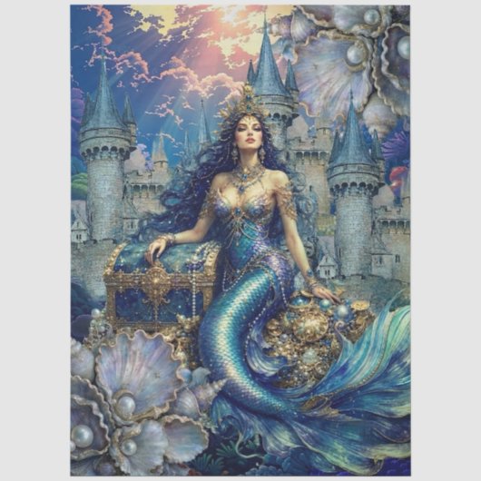 魔法の神秘的な幻想マーメイド デコパージュ 薄葉紙 (正面)