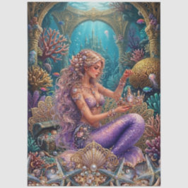 魔法の神秘的な幻想マーメイド デコパージュ 薄葉紙