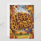 魔法の神秘的な暖かい秋の秋ハッピーバースデー カード (正面)