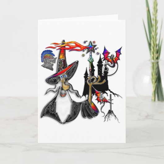 魔法の神秘的な火のウィザード魔術師 カード (正面)