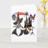 魔法の神秘的な火のウィザード魔術師 カード (黄色い花)