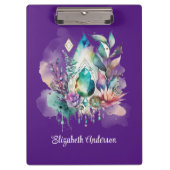 魔法の神秘的な結晶ドリームキャッチャー紫 クリップボード (正面)