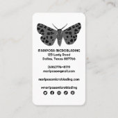 魔法の神秘的な蛾のエステティシャン美しいサロン 名刺 (裏面)