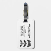 魔法の神秘的な蛾白黒シックエレガント ラゲッジタグ (裏面縦)