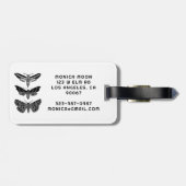 魔法の神秘的な蛾白黒シックエレガント ラゲッジタグ (裏面横)